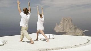 fashionable art yoga in the sky