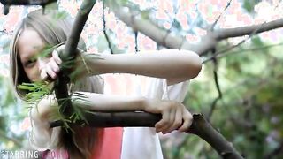 delicate skinny girl Gloria opening