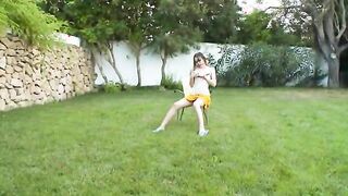 Ivana teen getting wet on the public