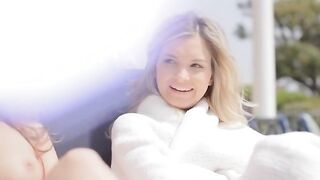 Soft posing of unique blonde model