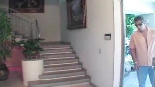 Blonde mom in latex has big tits as her