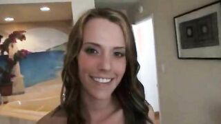 Curvy girlfriend lets her lover wrecks her tight ass using his massive cock