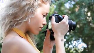 Beautiful blond Madonna photographer