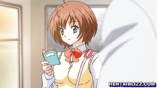 Cute hentai schoolgirl hot fucked in the public train