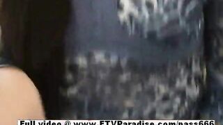 Mysterious Girl stuffing panties inside pussy