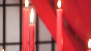 Brunette chick screams in pain in this