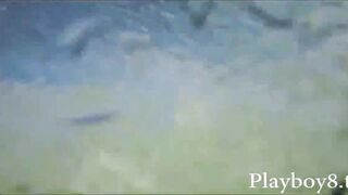 Amazing topless hot babes with big rack tryout wakeboarding