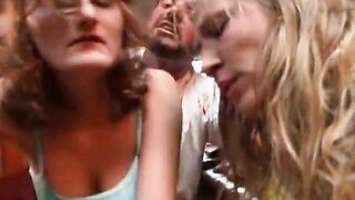 Some horny guy punishing two amazing