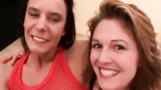 Mature slut getting covered in cum after