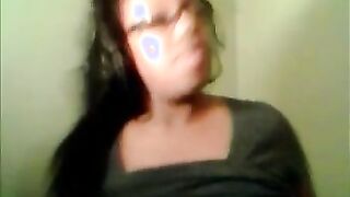 Sexy Ebony Slut Fucking Big Dildo