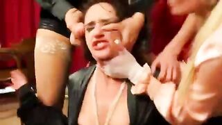 Bukkake lesbians toying fuck