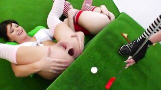 trio of luxury lesbians copulate hard