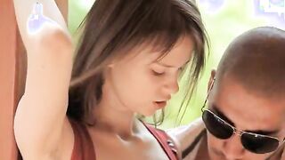 Wow dream girl smoking huge cock outdoor