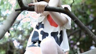 Beautiful angular girl Gloria opening