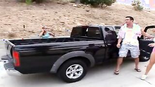 Two beautiful girls worship 1 hard dong