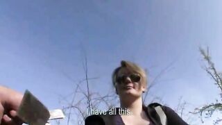 Eurobabe Meggie paid for public fucking with pervert dude