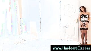 Solo euro stockings hoe gets herself off