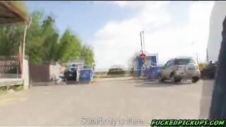 A horny guy seduced Iva at the vacant lot