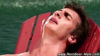 Solo jock jerk off cumshot