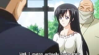 Busty hentai chick gets threesome fucked