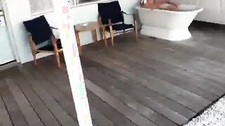 hot horny blonde in the bath