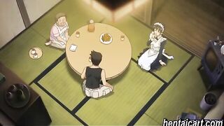 Busty hentai babe touching herself