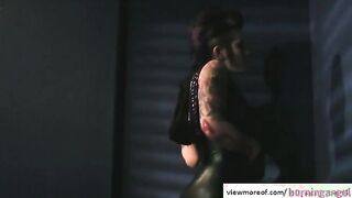 Emo beauty Rizzo Ford gets banged in her holes and receives facial