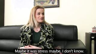 Fake agent banging with shy blonde babe