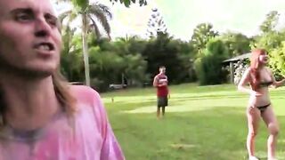 Young horny couple fucking in public