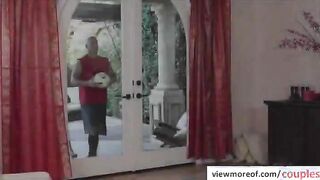 Super hot and sexy teen pornstar Jessie rammed by mature couple and gets facial