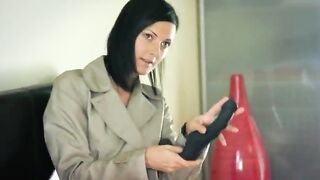 Two hot horny lesbians using strap