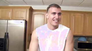 Incredible threesome fucking on bedstead