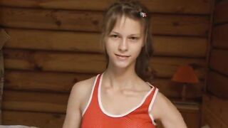 Beata teenie fingering both of her holes