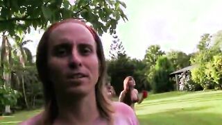 Young horny couple sex in outdoor