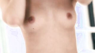 sweet blonde on the black bed