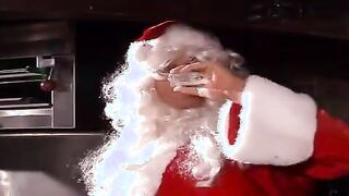 Santa babe with huge boobs fucked by santa and the elf