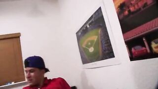 Threesome fucking on college home