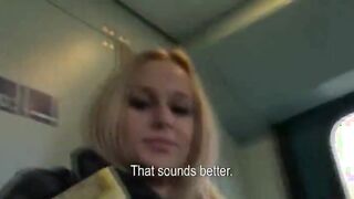 Amateur Czech slut Angel Wicky fucked in trains toilet for cash