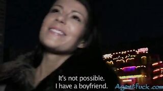 Amateur babe Kamila doggy fucked and jizzed on for money