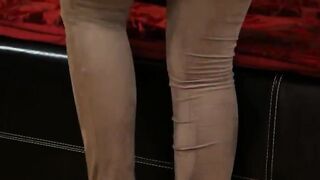 My busty girlfriend pose for a camera