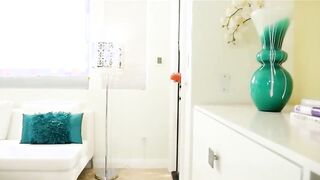 sexy masturbation on the white bigbed