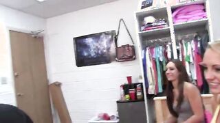 Group of college teens sucking one dick