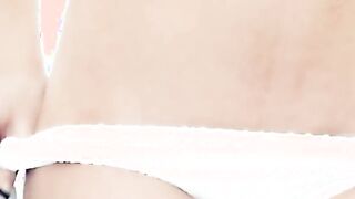 sweet blonde on the black bedstead