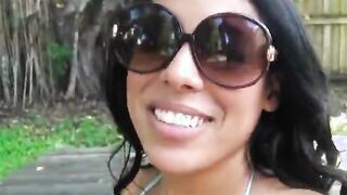 Pretty Latina Ex Girlfriend Giving Wicked Blowjob Outdoors