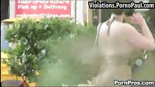 Milfs big tits exposed in public