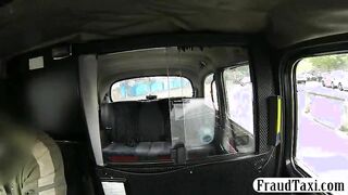 Chubby amateur gets creampie jizzed by a cheeky taxi driver