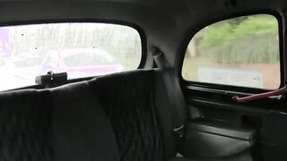 Big tits dark haired babe fucked in taxi