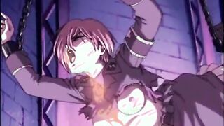 Chained hentai girl forced to suck dick