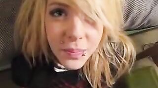 Blonde emo teen POV blowjob