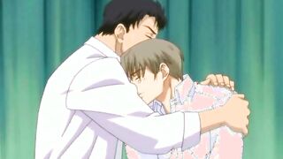 Hentai gay couple having a soft kiss